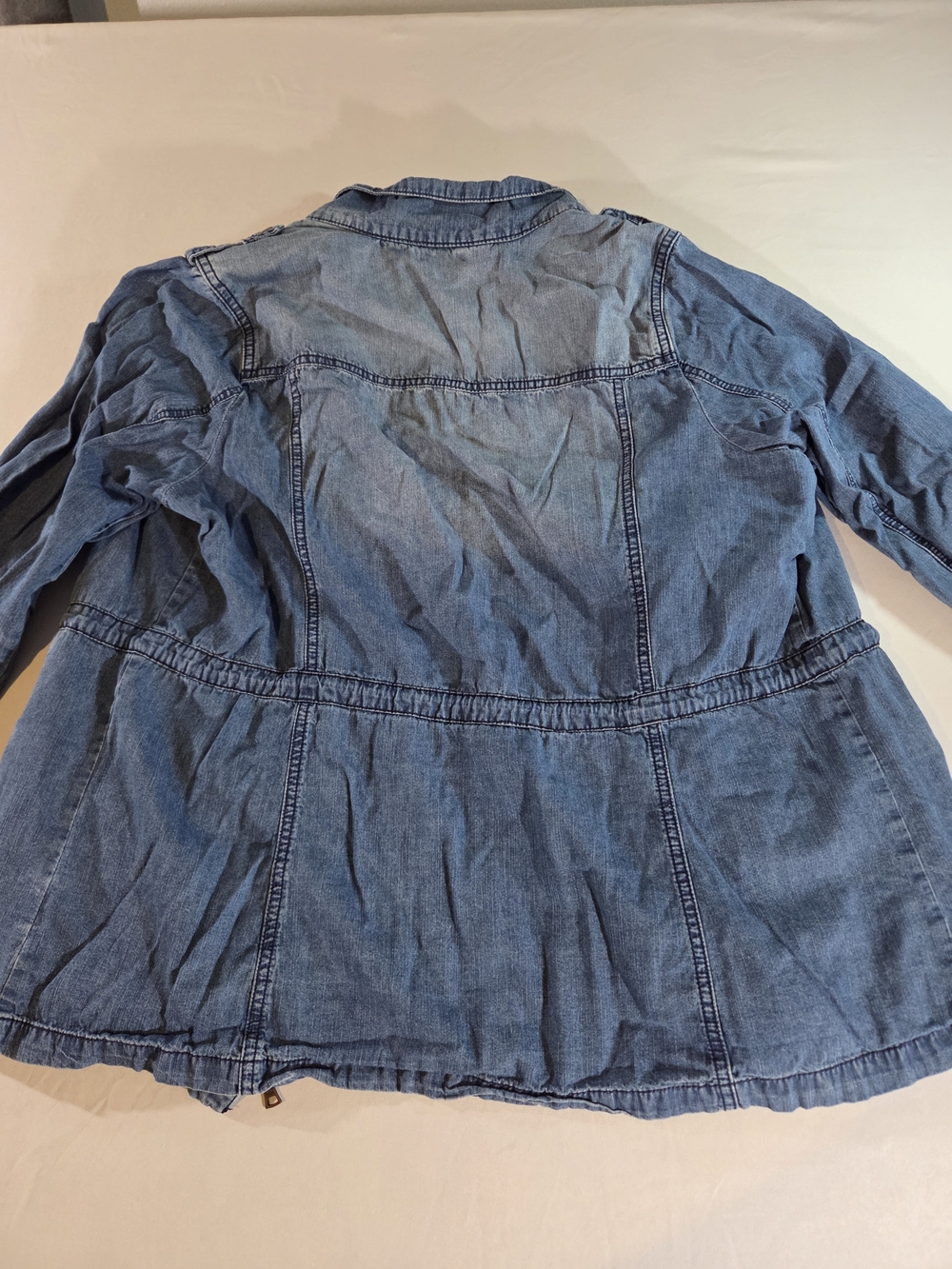 Maurices Light Blue Denim Utility Jacket - Women's Casual Coat - Picture 3 of 6